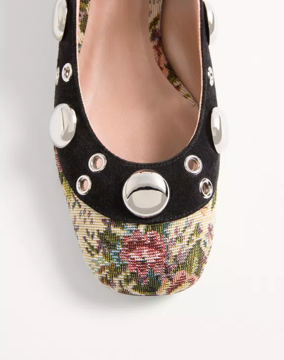 Valentino Mary-Jane Nellcôte Pumps In Papier Floral Jacquard Fabric 30Mm - Image 3